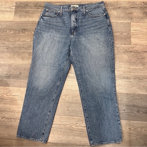 Madewell Perfect Vintage Straight Jeans 100% Cotton Rigid Denim   Size 33 - Picture 12 of 12